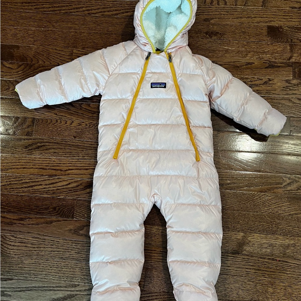 Patagonia Baby Pink Hooded Snowsuit